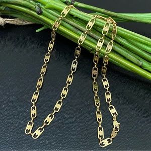 Vintage Unsigned 2G Link Gold-tone 25” Necklace 15.9g